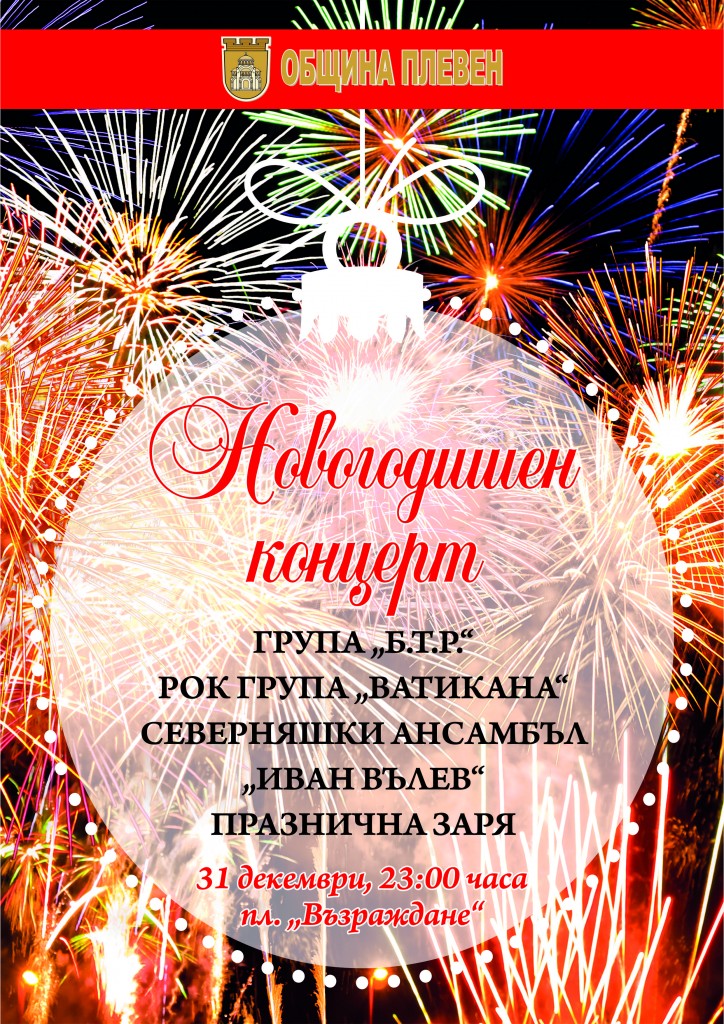 Рок-концерт на площада в Плевен в новогодишната нощ