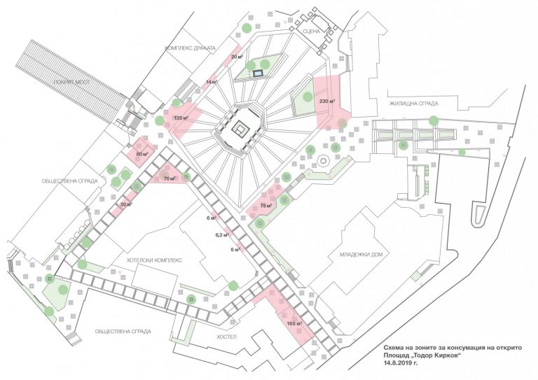 Община Ловеч  ревизира схемата за разполагане на места за консумация на открито на пл. „Тодор  Кирков“