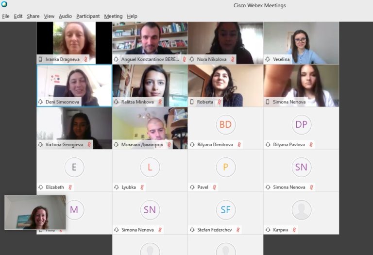 Български представители в Европейския съюз във видеоконферентна връзка с ученици от Езиковата в Ловеч
