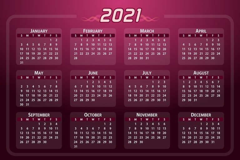 Неработните дни през 2021 година