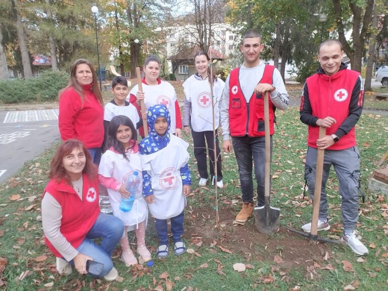 Младежката организация на БЧК Троян засади дръвчета в градинка „Троянка“