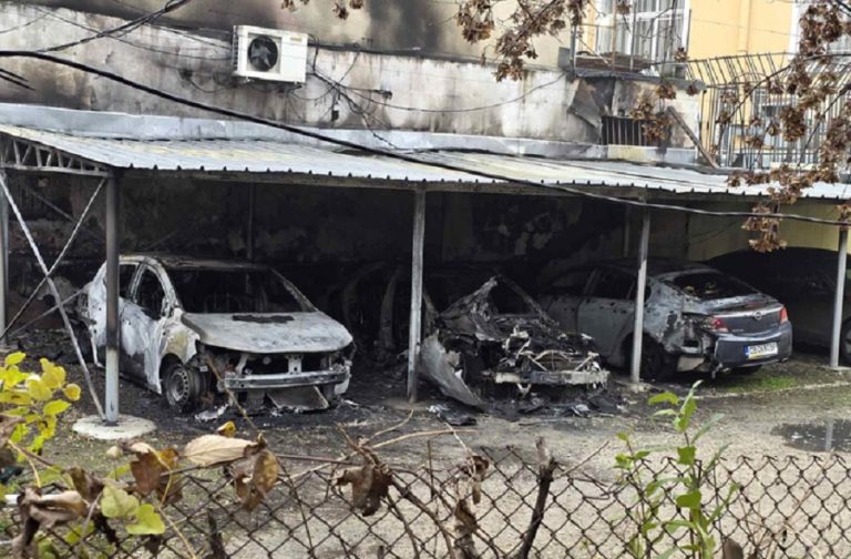 Шест автомобила горяха при пожар в Плевен