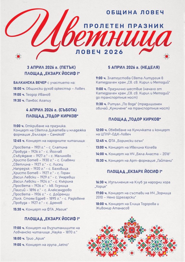 Програма за Цветница в Ловеч