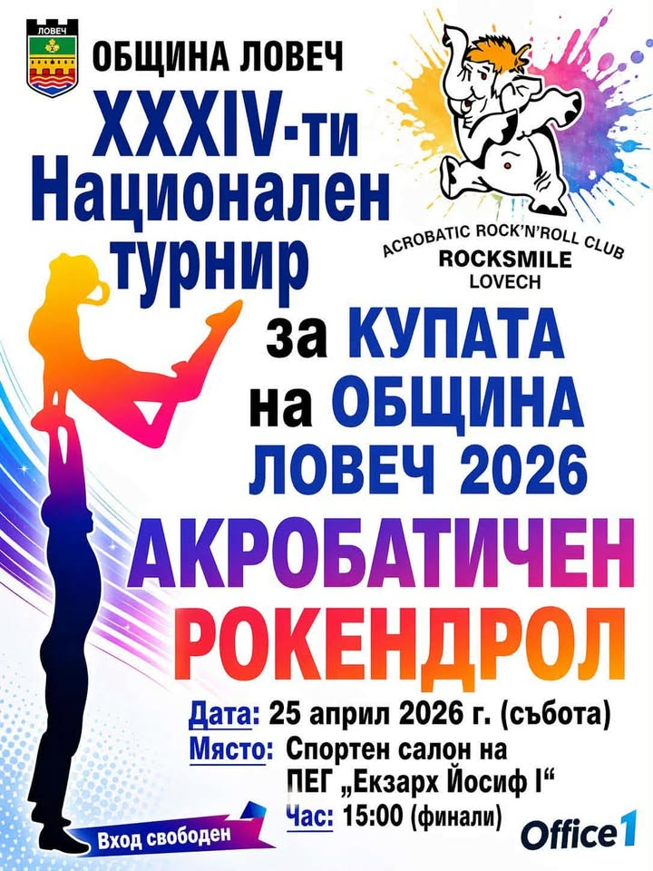 Ловеч ще бъде домакин на XXXIV Национален турнир по акробатичен рокендрол