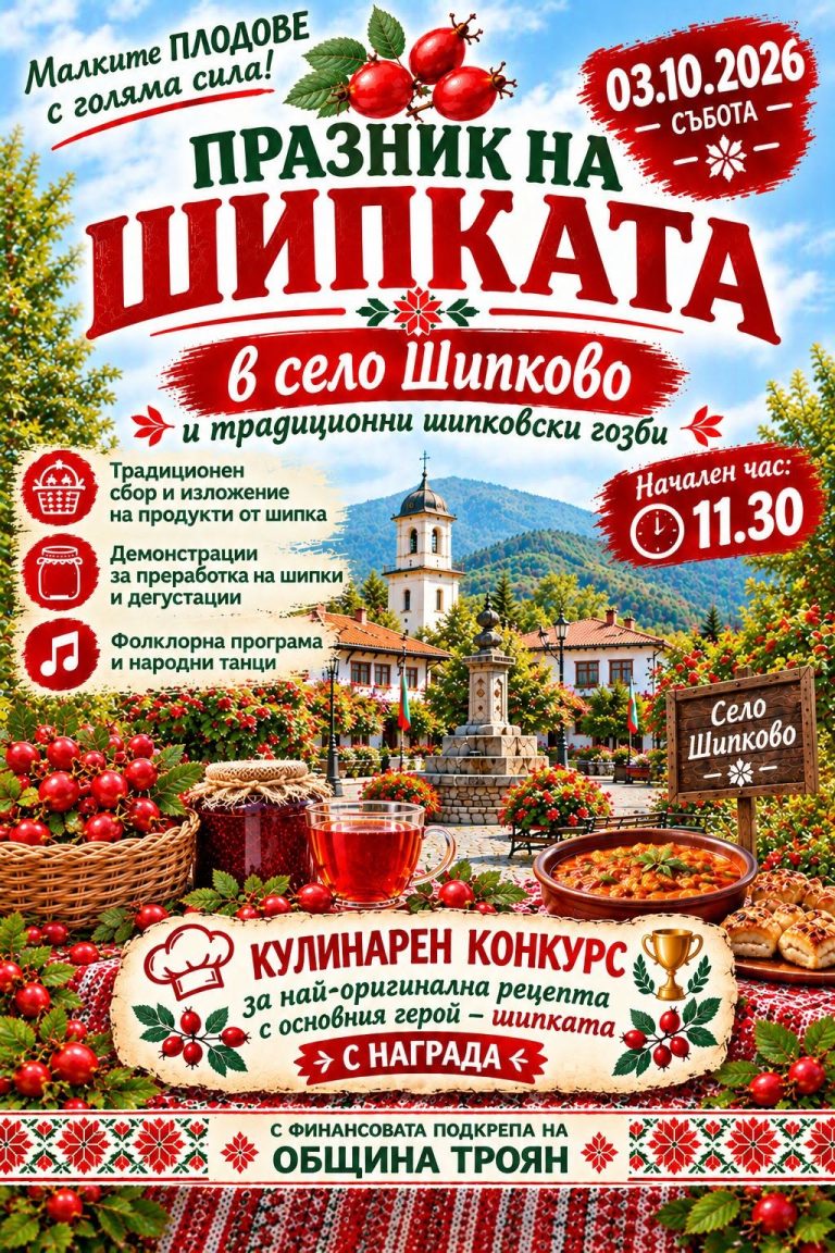 Празник на шипката събира гости в село Шипково на 3 октомври