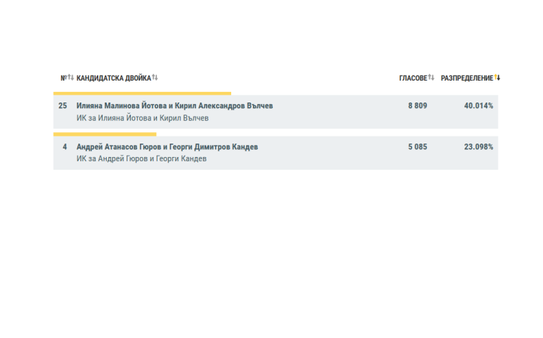 Йотова печели в област Ловеч с 40,01% при 100% обработени протоколи